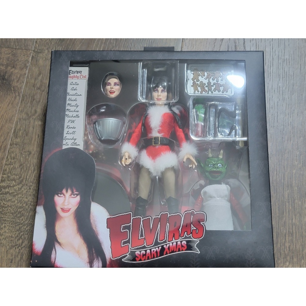 NECA Elvira's Scary Xmas 8" Action‎ Figure Mistress of the Dark Holiday Set 2023